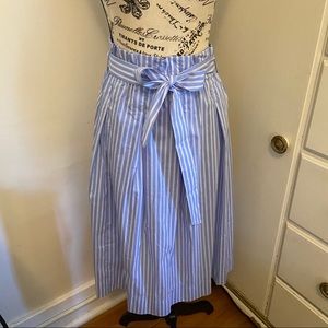 Blue & White Striped Paper Bag Skirt